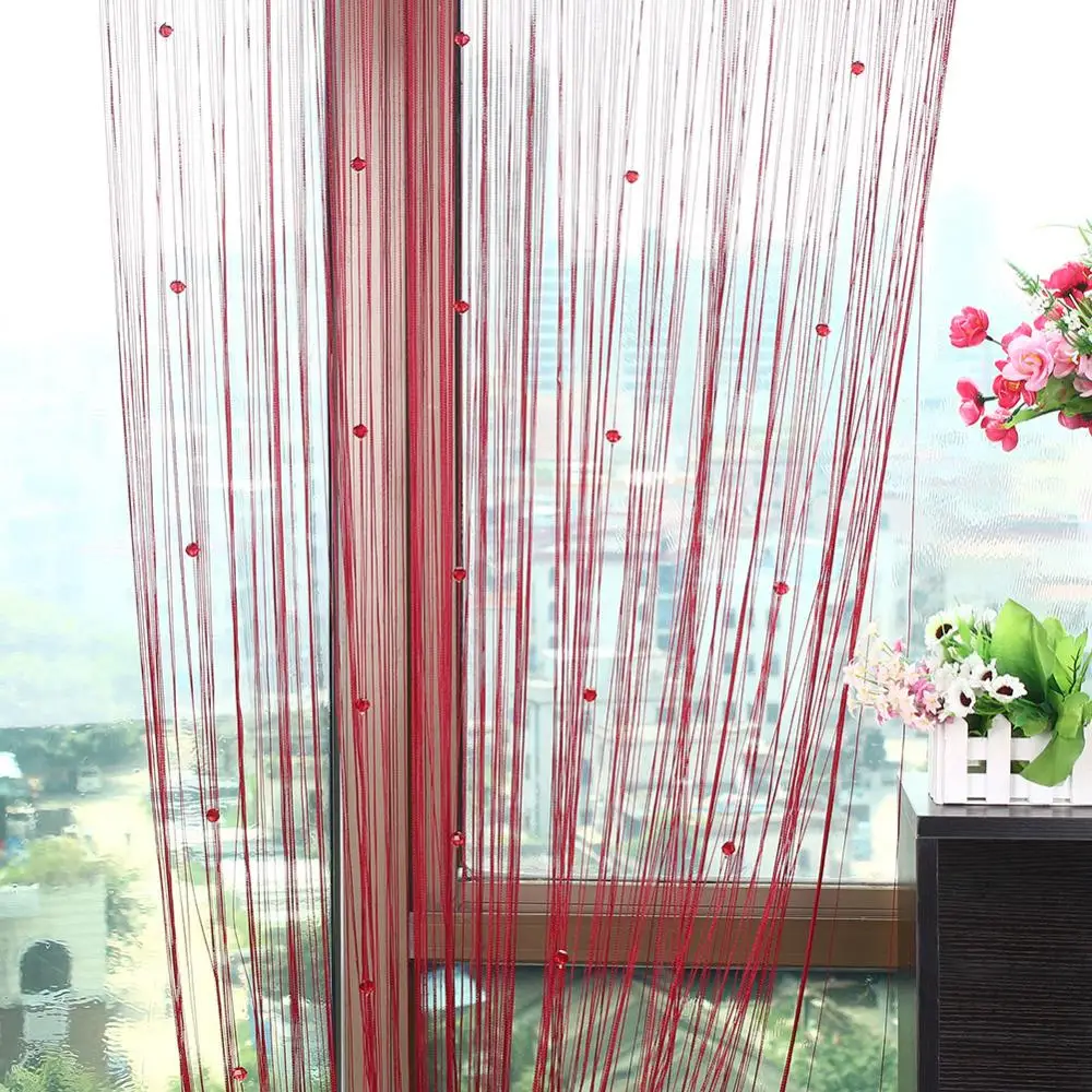 Divider Window Blind Drape Acrylic Beaded String Curtain Fly