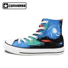 Hand Painted Shoes Men Women Converse All Star Galaxy Nebular Original Design Canvas Sneakers High Top Skateboarding Shoe