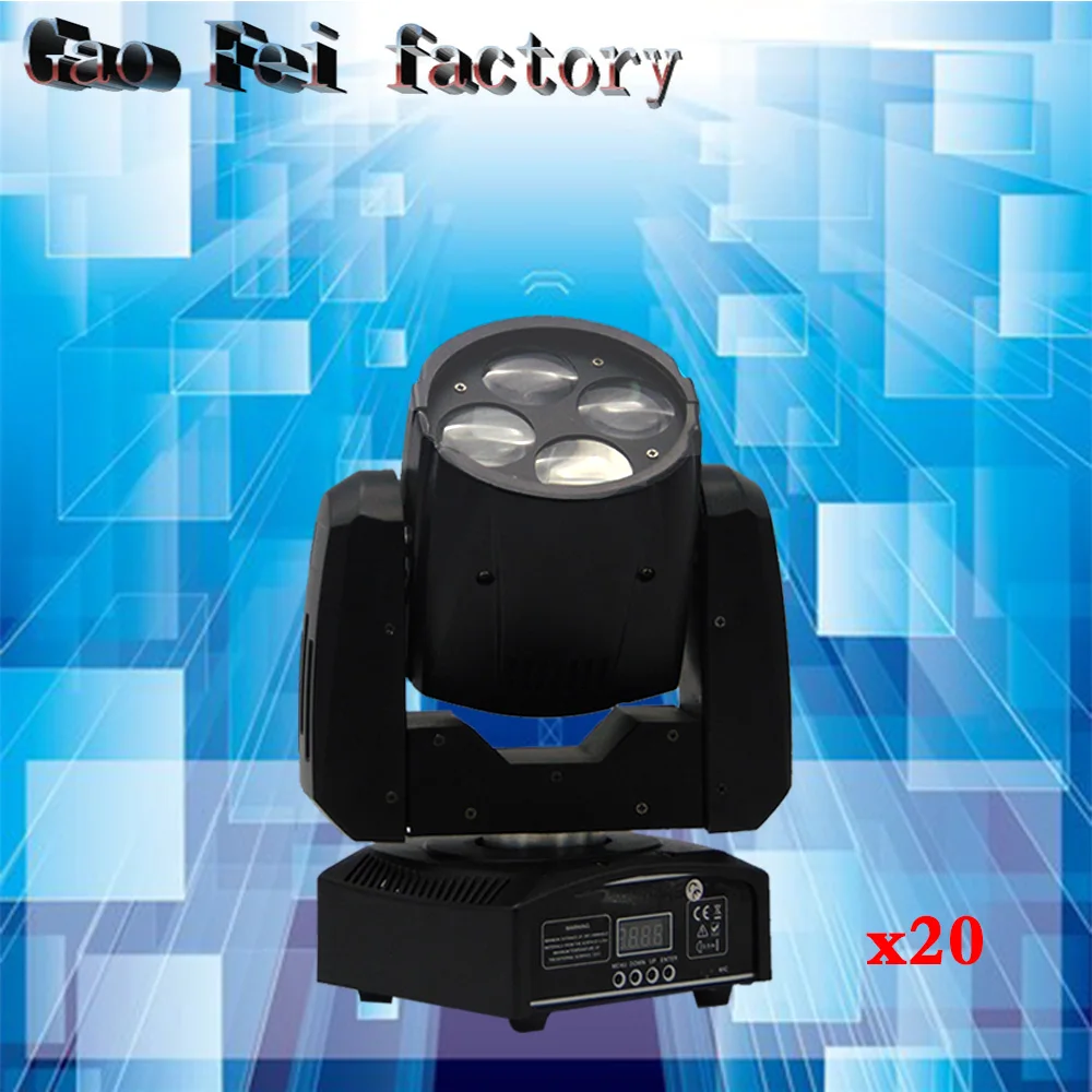 

20pcs/lot 4X10W Mini Super LED moving head beam light for dj DMX stage lighting