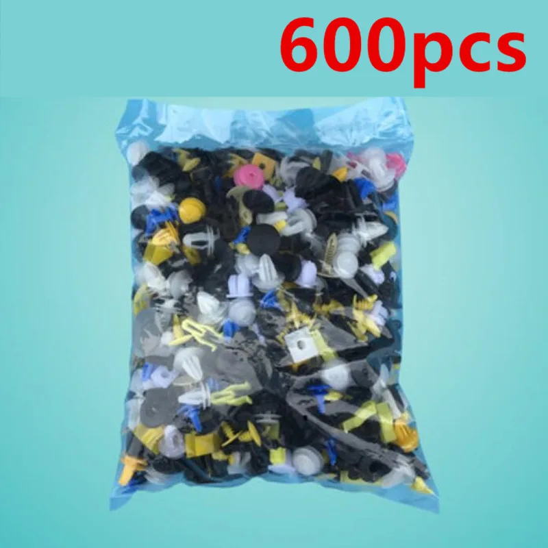 600PCS 1000 шт. Двери Авто Бампер смешанной автомобиль застежка Автомобиля Бампер клипы Фиксатор заклепки аудио установки инструменты части наклейки - Название цвета: 600PCS