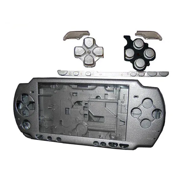 Silver Full Housing Shell Faceplate Case Parts Replacement for Sony PSP