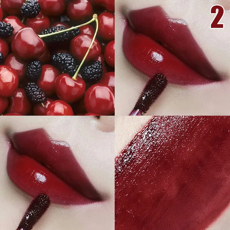 1 Pcs Liquid Lipstick Mirror Effect Cherry Color Long Lasting Moisturizer Lip Glaze 789