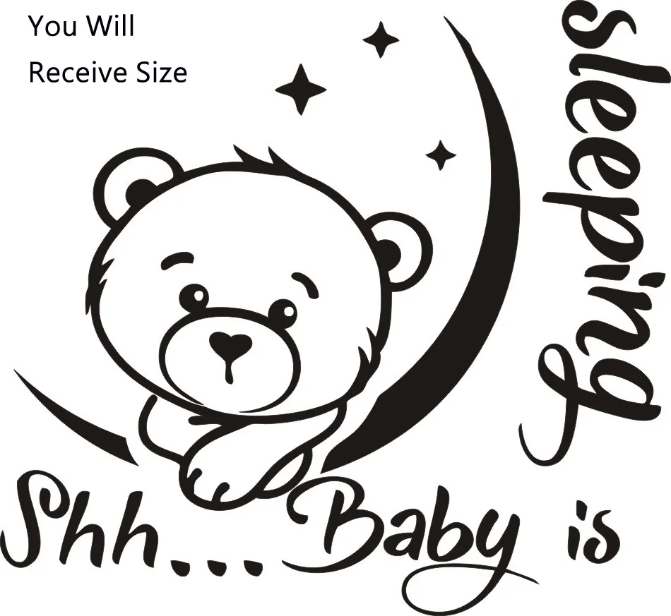 Виниловые Настенные стикеры Shh Baby Is Sleep Moon And Stars милый медведь украшение для
