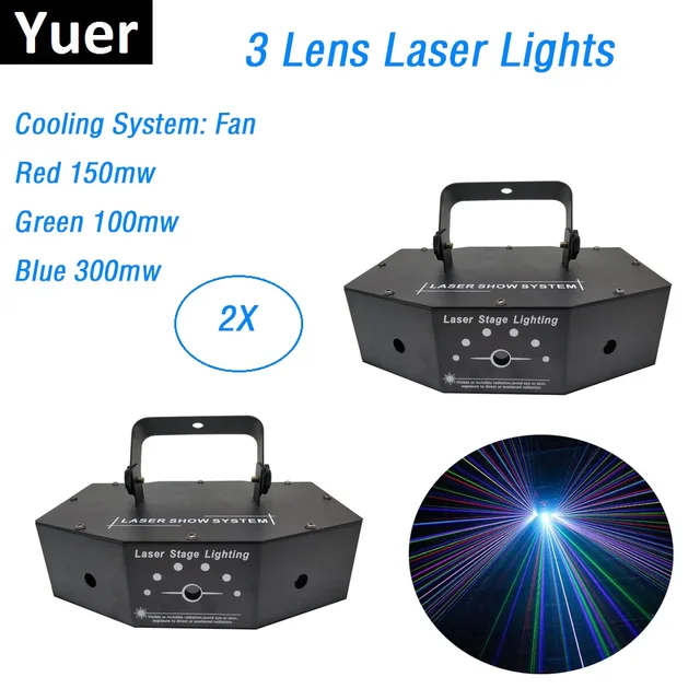 $US $185.00 3 Lens 550MW RGB Full Color Laser Stage Lighting Scanner Effcet Xmas Bar Dance Party Show Lights DJ Disco Laser Projector Lights