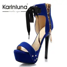 2016 Big Size 34-43 High Heels Platform Ankle Straps Lace Up Gladiator Sandals Summer Party Prom Shoes Red Bottom Sandals JDM536