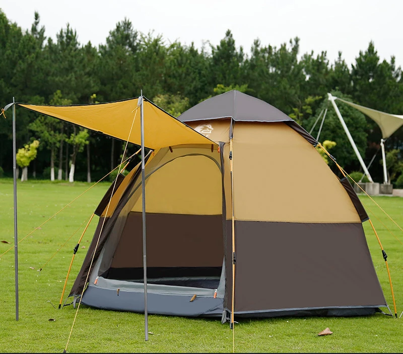 Quick Automatic Open Tent 3-4 Person Double Layer Large Camping Family For Outdoor Recreation Party Tents Awning Beach Tent