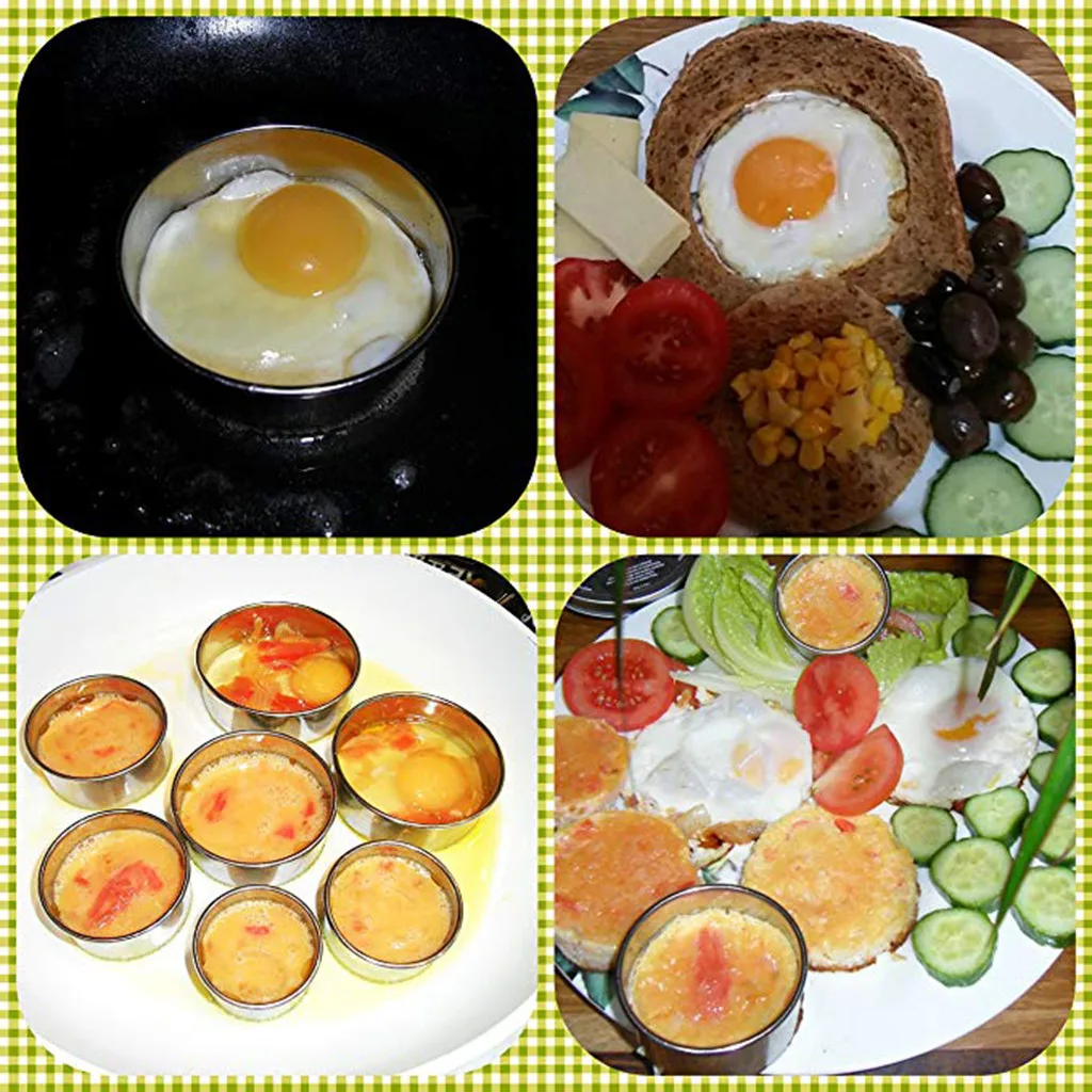 14Pcs Stainless Steel Mousse Mould Round Shaped Dough Cutting Tool Cookie Biscuit Cutters Circle Pastry Cutters Cake Baking Mold