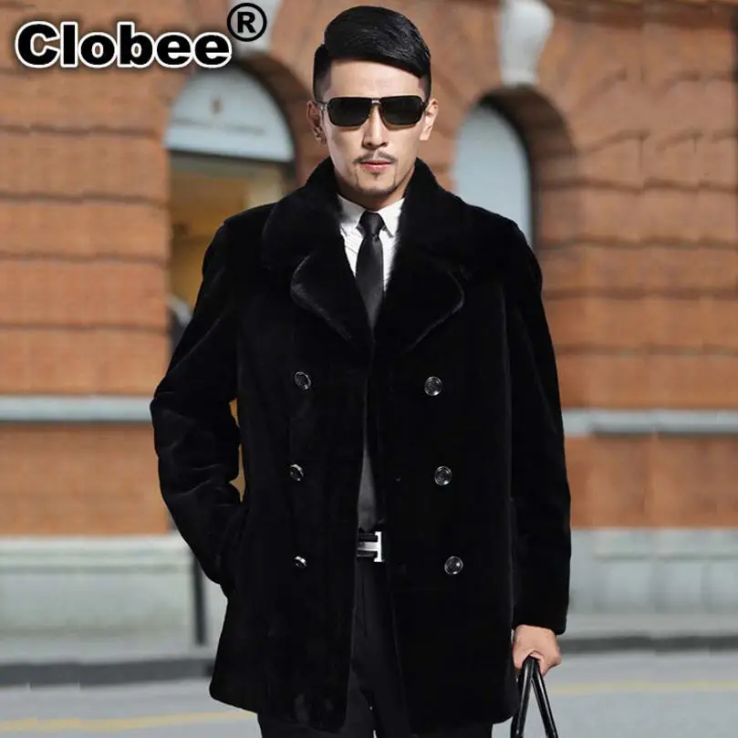 Mens 2018 Winter Fake Mink Fur Jacket Faux Fur Coats Male Artificial