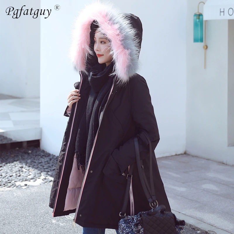 Vers Le Usure Dame Vestes Épaisse blanc 2018 D'hiver Manteau Faux Parkas Fourrure rose Veste Vêtements Nouveau Femme Neige Bas De Femmes gris Noir IXXUSwZ7