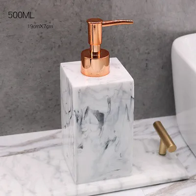 Marble Texture Resin Dispenser Luxury Tissue Box Bathroom Set Storage Tray Dish Nordic Home Mouth Cup Hotel Custom