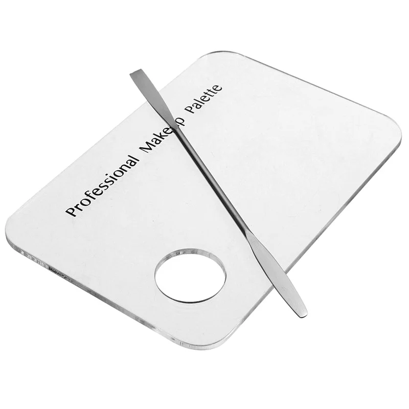 

Women Acrylic Palette Clear Nail Art Makeup Polish Gel Eyeshadow Mixing Spatula Stainless Steel Rod Manicure Set Tool