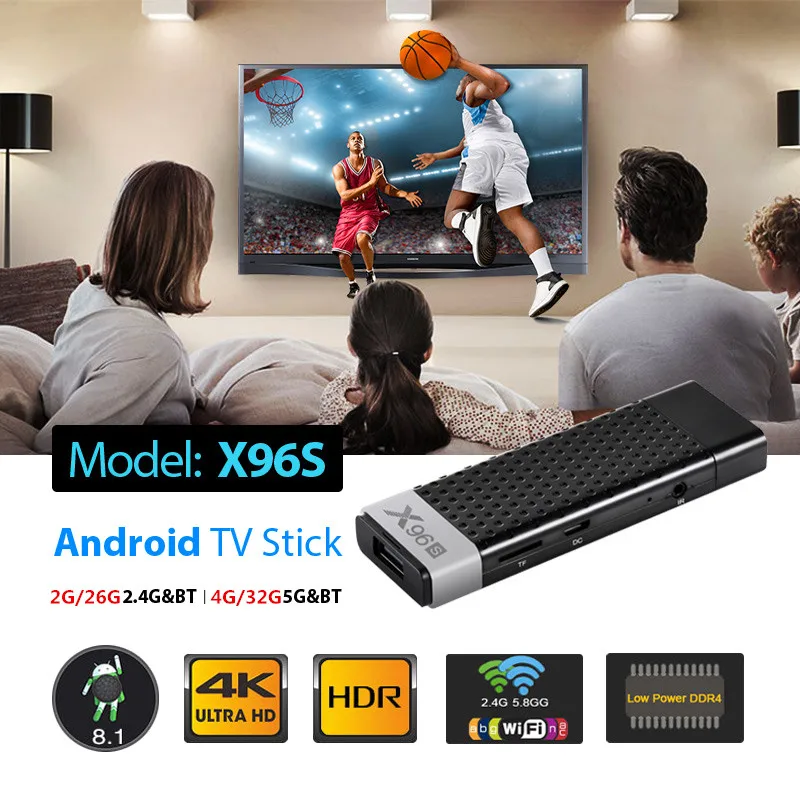 

Newest X96S TV Stick Android 8.1 Amlogic S905Y2 H.265 2.4/5G WIFI BT4.2 Core 64bit Cortex A53 VS H96 Pro Mini PC X96 max