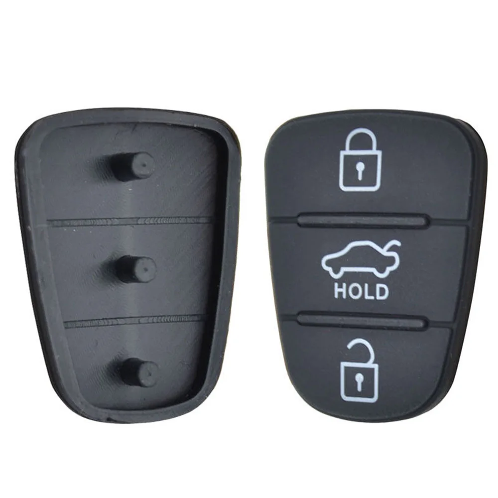 3 Button Remote Key Fob Case Rubber Pad Flip Key Shell For Hyundai i20 i30 Kia Solaris Rio Sorento Sportage Ceed