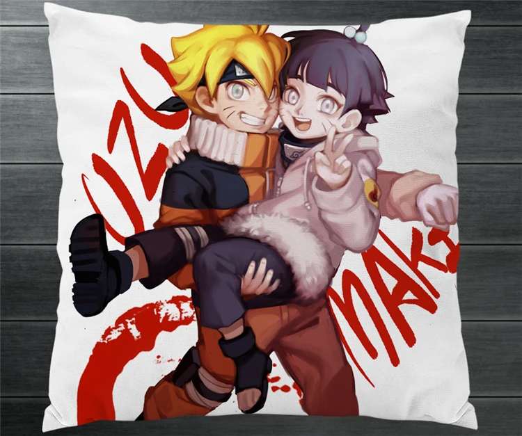 

Anime NARUTO Uzumaki Boruto Himawari Cartoon Two Side Pillowcase 40x40cm Pillow Cushion Case Cover Cosplay BED/SOFA/CAR Decor P6