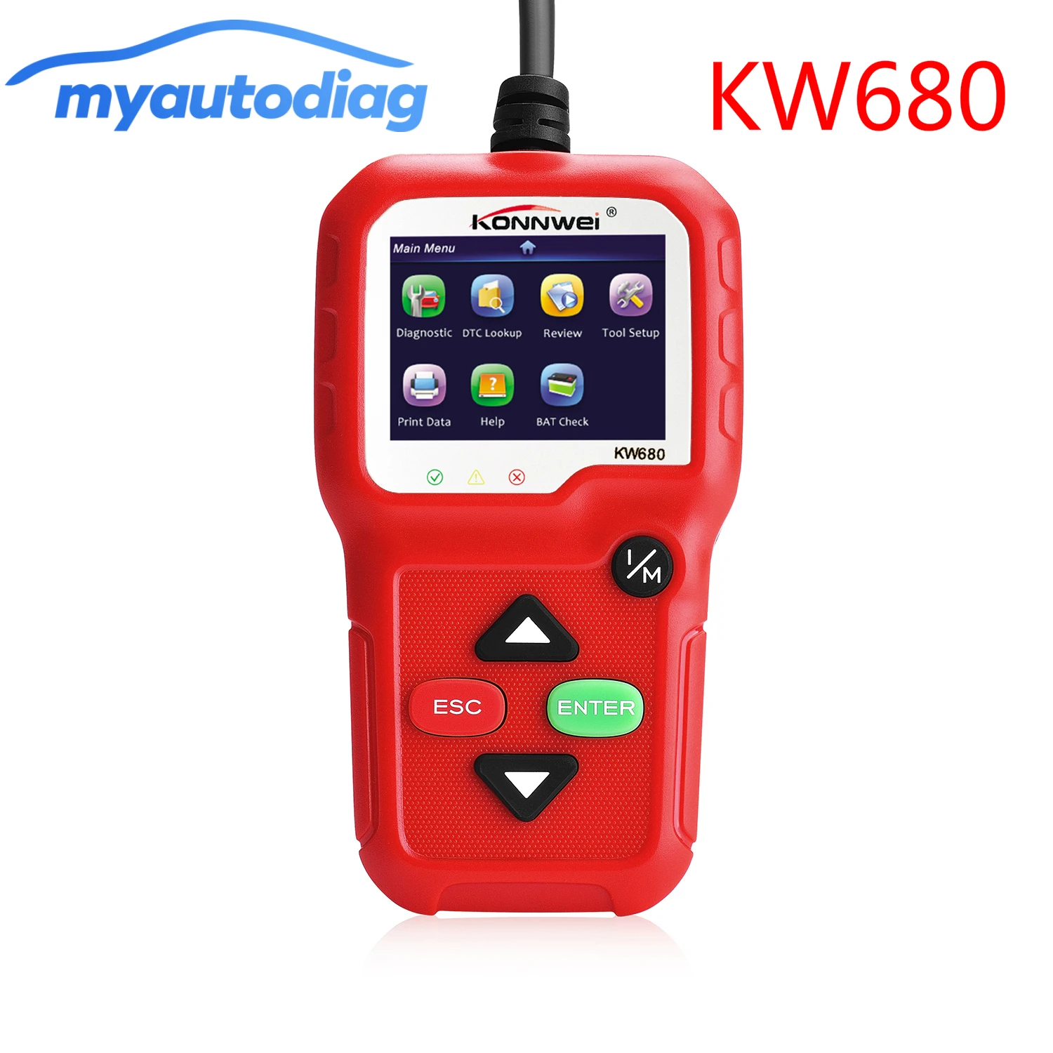 KW680 CAN OBDII OBD2 EOBD Car Code Reader Diagnostic Scan Tool Fault Scanner