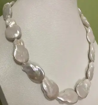 

huge south sea 14-15mm white pearl necklace 18"14K Gold Clasp KKK