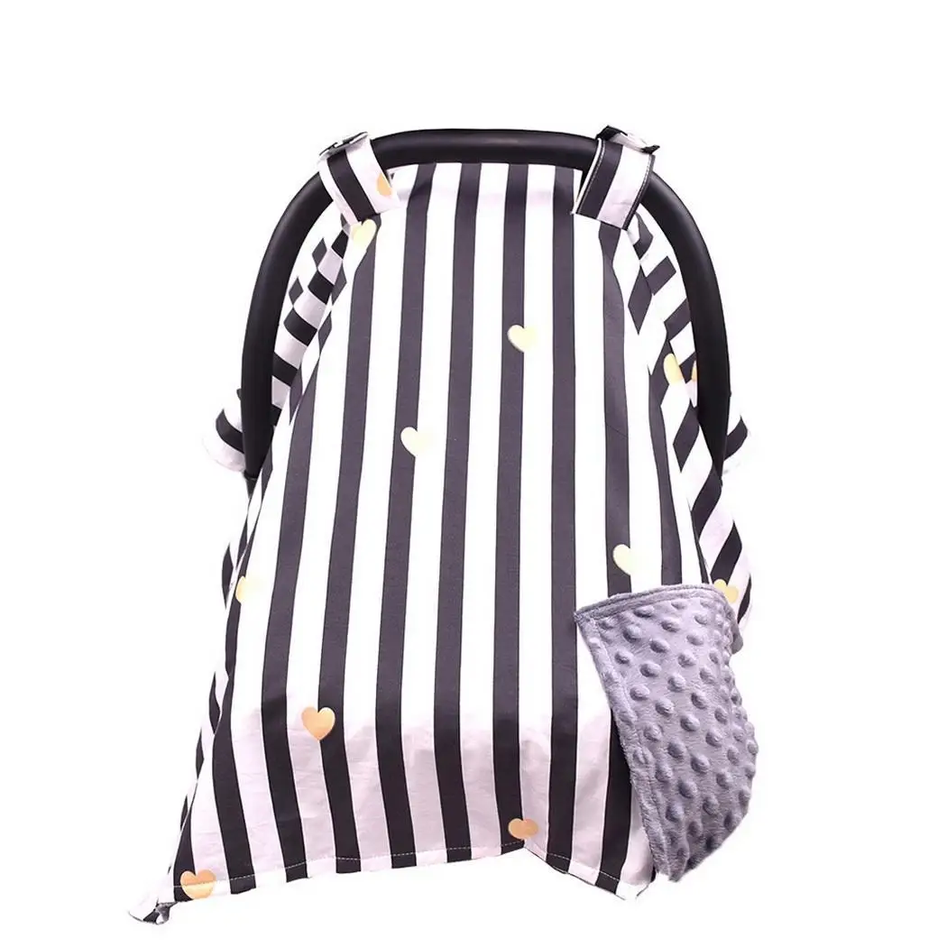 black white striped Детская корзина капот автомобиль детская коляска козырек от солнца зимний, теплый, полосатый узор, цветочный узор одеяло - Цвет: black white striped