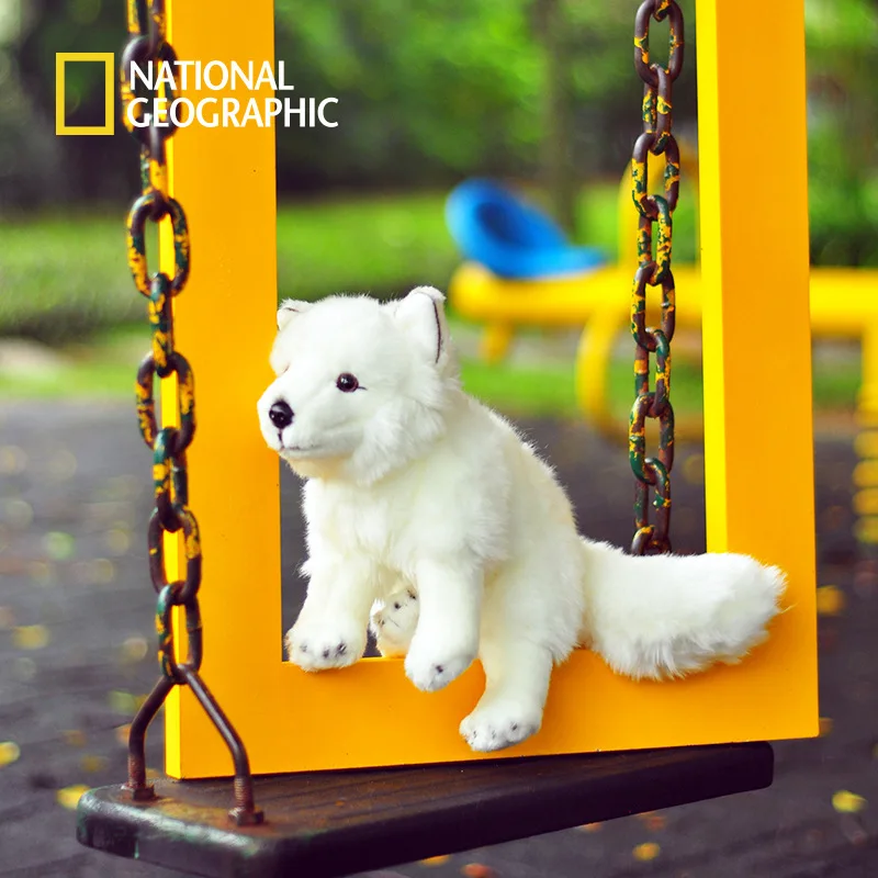 National Geographic плюшевые лисы алопекс лагопус игрушка чучело белое животное 23 см высокое качество детский подарок