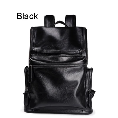 JASON TUTU рюкзак для ноутбука mochila хорошего качества черный мужской рюкзак из искусственной кожи Молодежные школьные сумки с двойным плечом B549 - Цвет: Black