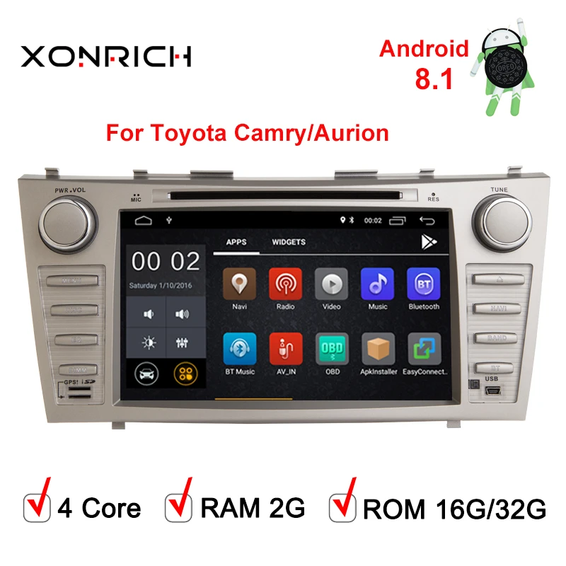 

Android 8.1 Car dvd for Toyota camry 2008 2008 2009 2010 2011 radio navigation 2+32G Quad core car stereo gps media player