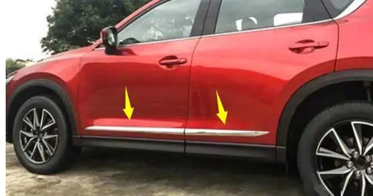 

4 шт. новые аксессуары! Хромированное боковое формовочное кольцо для кузова автомобиля, обшивка для Mazda CX 5, для моделей 2017, 2018, 2019, Стайлинг автомобиля