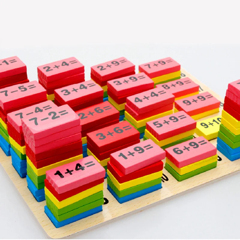 Деревянная игрушка блок домино Монтессори 110 шт ранние деревянные математические игрушки для детей 3-4-5-6-7-8 лет счетная игра забавные подарки для детей