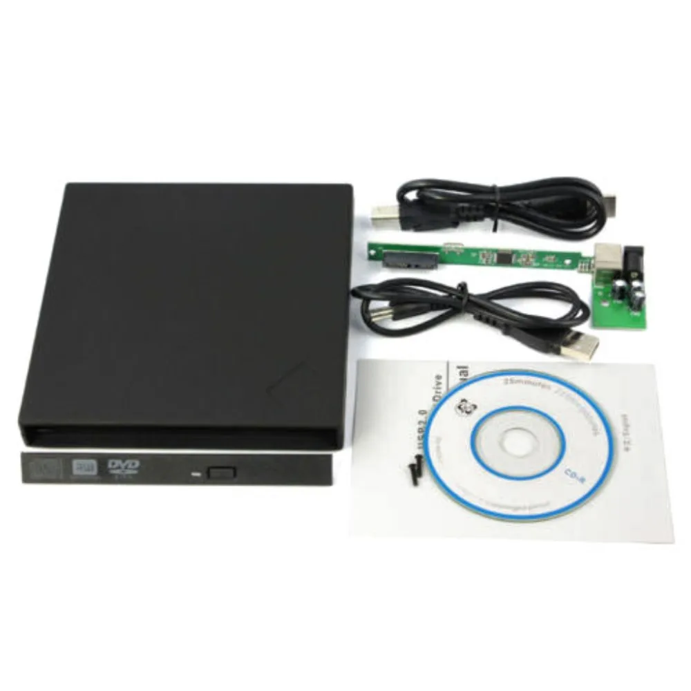 

External USB2.0 Slim Case Enclosure 9.5mm SATA Laptop Tray CD DVD Drive Burner