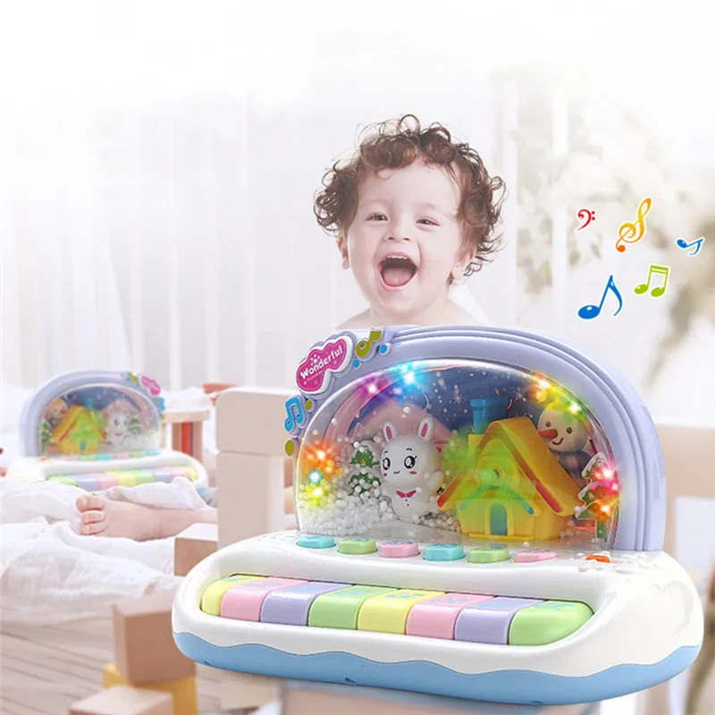 

Baby Musical Toys Snowflake Keyboard Piano Electronic Educational Toys Knock Playing Birthday Gift for Kids