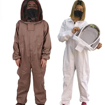 

Beekeeper Suit 1 Set Beekeeping Protective Jacket Brown White Anti Bee Suit Beekeeper Clothing Tools Apiculture Accessories