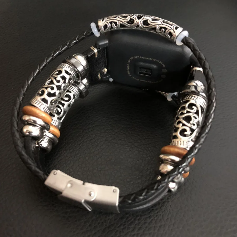 Ремешок для часов Huami Amazfit Bip из натуральной кожи браслет Samsung Galaxy Watch 42 мм ремешок