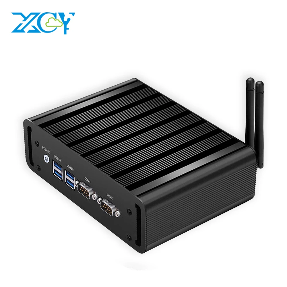 XCY мини-ПК Dual LAN Core i7 5500U i5 5200U i3 5005U HD graphics 5500 Windows 10 Wifi Hdmi 2* COM HTPC TV корпус мини-компьютер