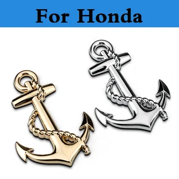 

1pc Boat Emblem Anchor Zinc Alloy Car Styling Sticker for Honda Legend Life MDX NSX Partner Pilot S2000 That'S Vezel Zest