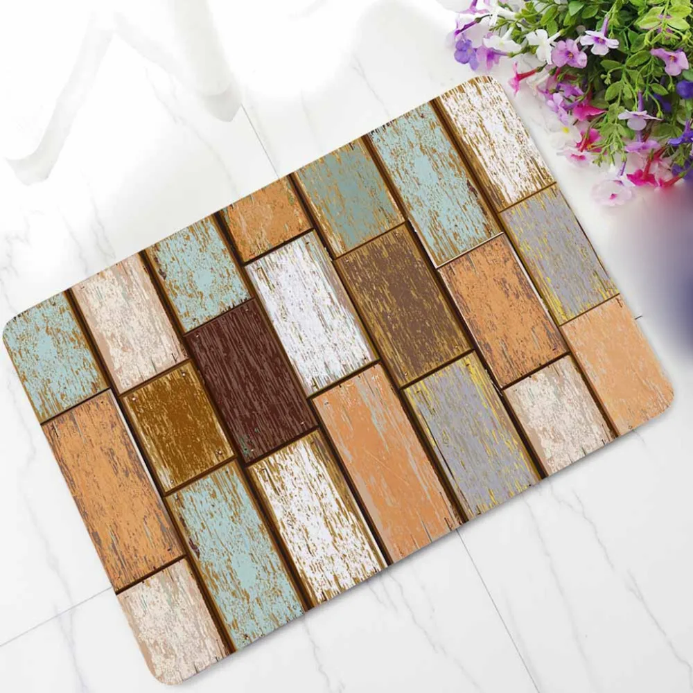 Home Textile European and American Style Wood Poard Home Entrance Floor Rug Non-slip Doormat Outdoor Mat