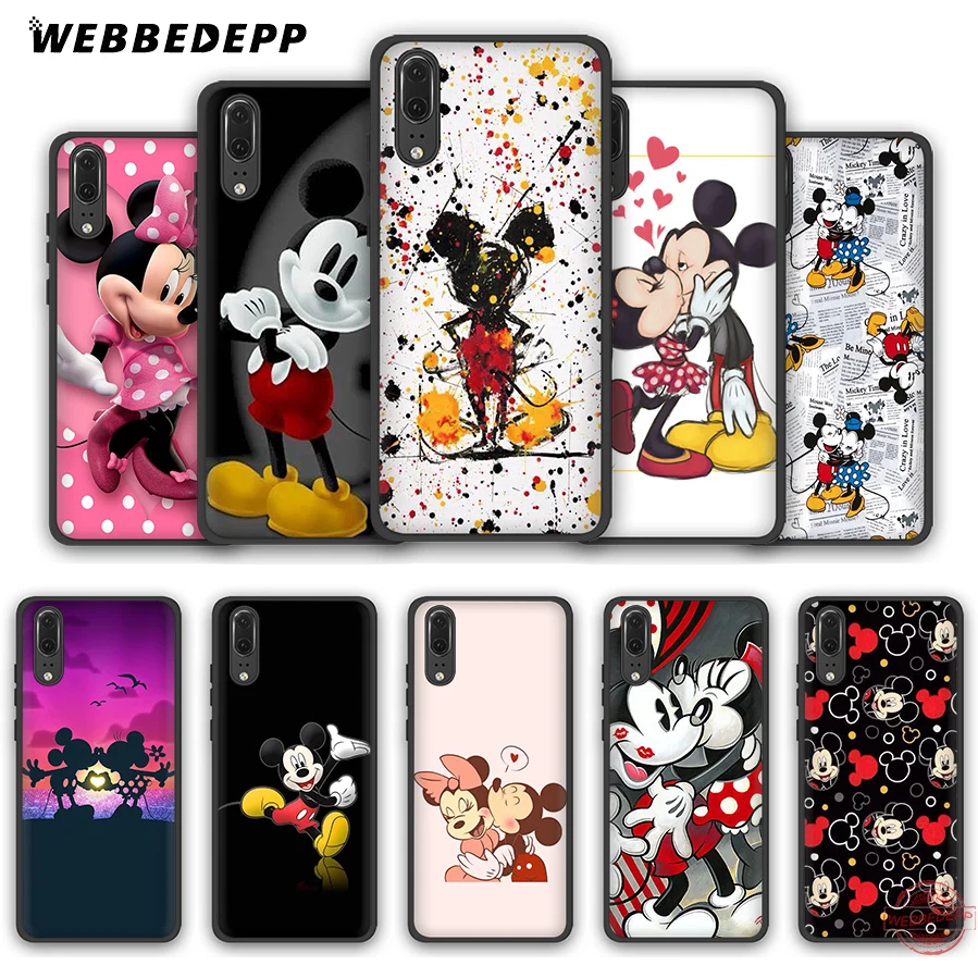 

WEBBEDEPP Beauty Beast Kissing Mickey Minnie Mouse Soft Case for Huawei P8 P9 P10 P20 P30 Lite Pro 2017 2018 2019 Cover