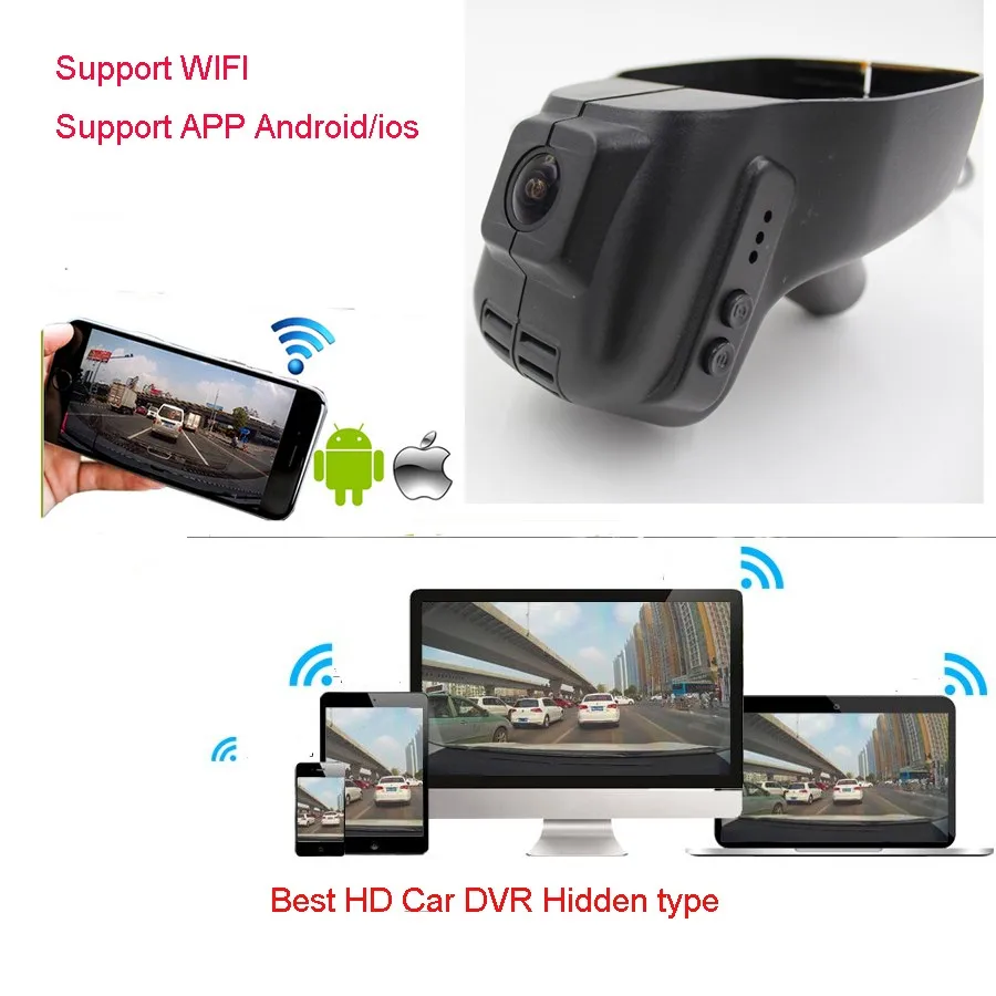 Best quality Car DVR Camera Black Box G-Sensor support APP android and ios for vw car