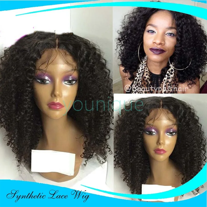 

Fashion Synthetic Lace Front Wig Natural Deep Wave Brazilian Top Quality Wig Heat Resistant Synthetic Wigs For Black/White Women