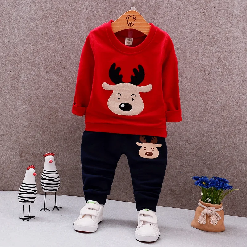 

DIIMUU Chidlren Clothing 2pcs Boys Girls Casual Outfits Kids Cotton Clothes Long Sleeve T-Shirts Pants Cartoon Tracksuits Sets