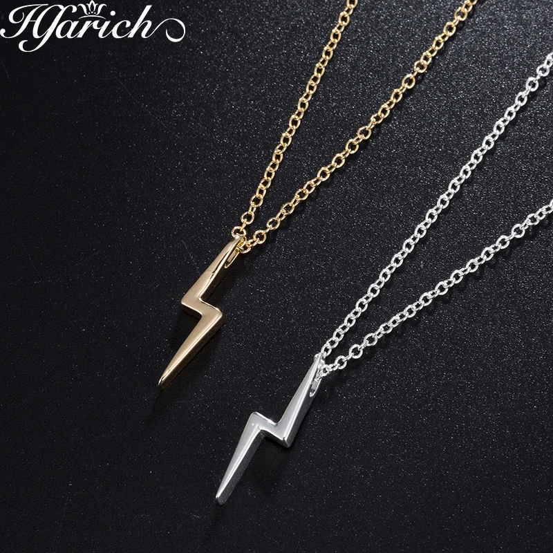 

Hfarich New Vintage Punk Jewelry Cute Delicate Lightning Bolt Charm Pendant The Flash Thunder Strike Necklaces Gift for Friends
