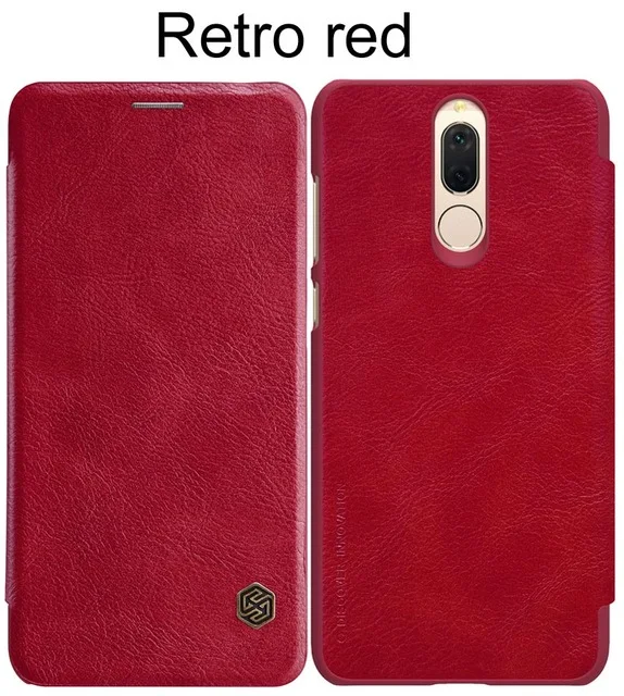 Nillkin Qin Книга Флип из натуральной кожи чехол для huawei mate 10 Lite Nova 2i Honor 9i - Цвет: Retro red