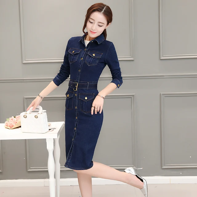 denim dress winter outfit