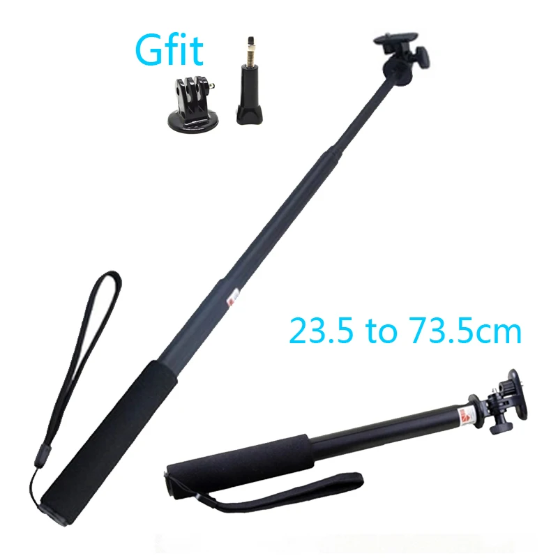 Go Pro Aluminum Extendable Pole Stick Telescopic Handheld Monopod with Mount Adapter for Gopro Hero5 4 3+ 3 2 SJ4000 Xiaomi Yi |