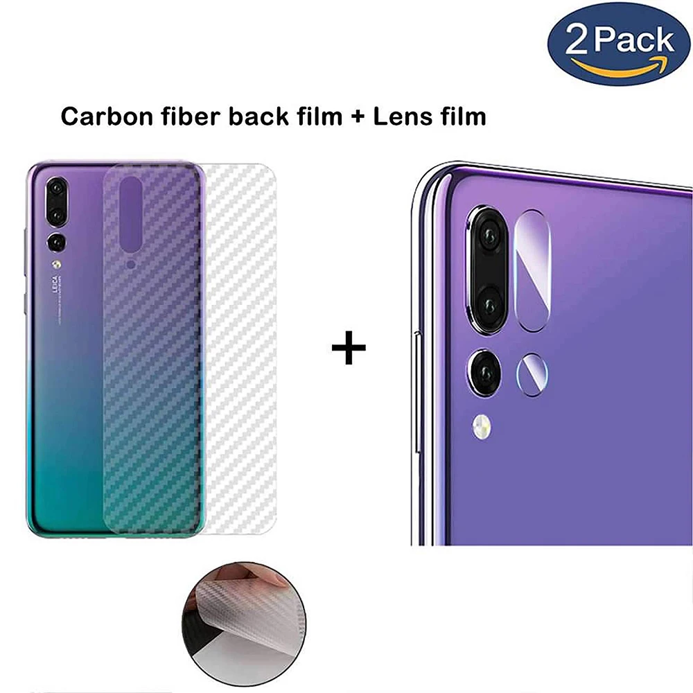 

NYFundas Rear Tempered Glass Camera Lens Protector Film + Carbon Fiber Back Film for huawei mate 20 lite pro x p20 P30 pro lite