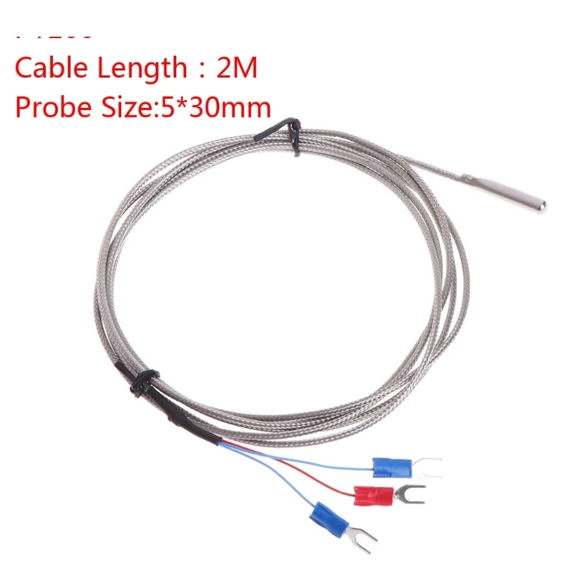 Термопара из нержавеющей стали RTD PT100 с 2 м 3 Проводами для температурного контроллера