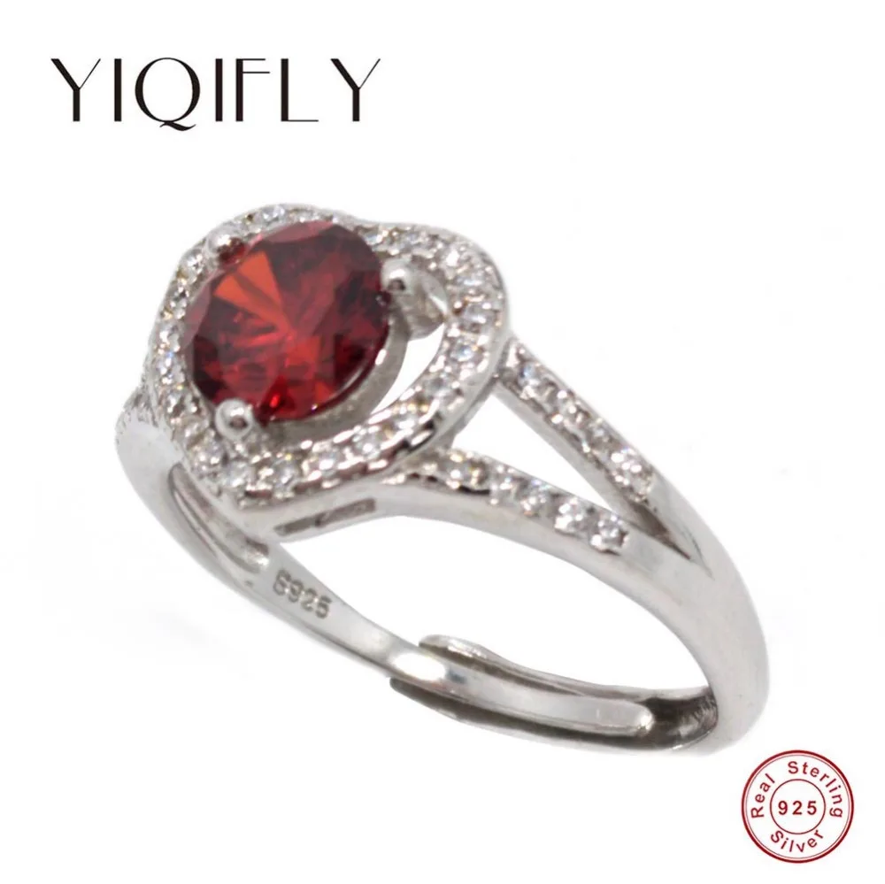 

YIQIFLY Free Shipping S925 Stamp Original Silver CZ Engagement Rings 925 Sterling Silver Wedding Rings For Women Heart Design