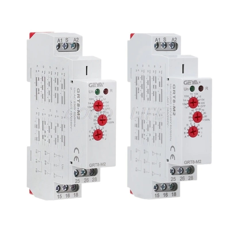 

AC/DC 3 Knob Multi-Function Din Rail Auto Timer Delay Relay 1SPDT 2SPDT Control Switch Drop Ship