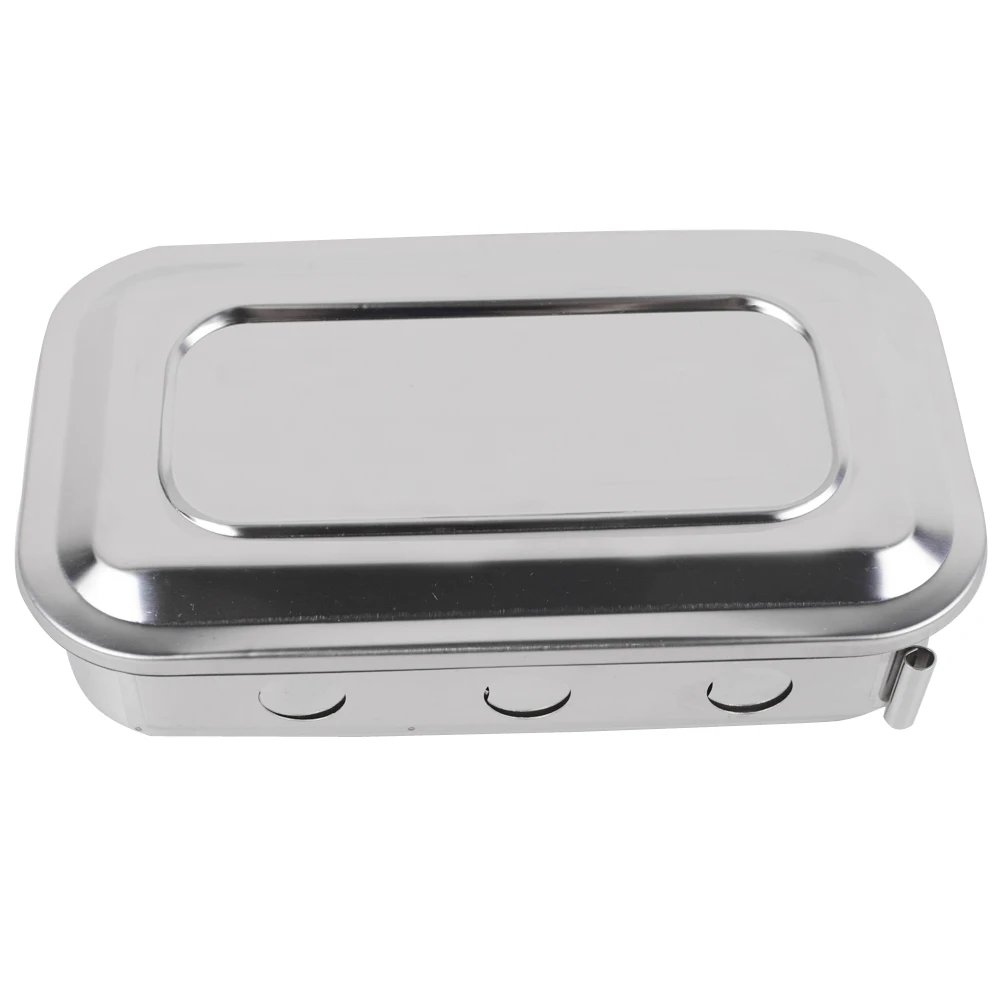 Dental Stainless Steel Storage box with hole Dentist Tray Steriliser