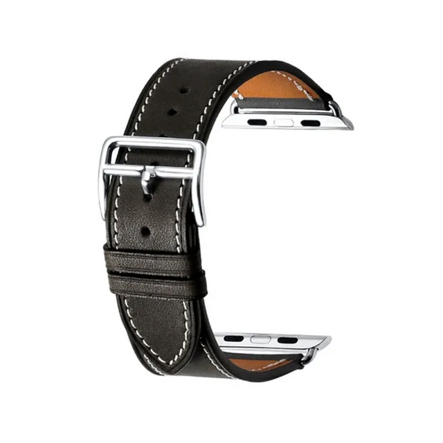 Newest !! Hot Sale Best Promotion 38mm Black Brown First Layer Leather Watch Strap Watch Bands 
