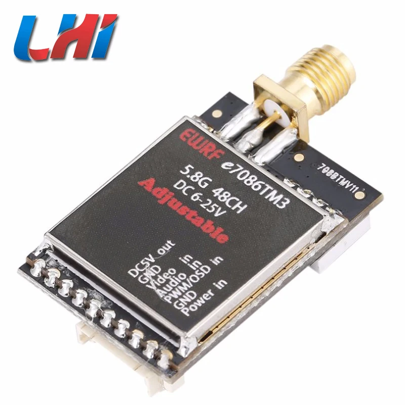 

LHI New Arrival EWRF e7086TM3 5.8G 48CH 25mW 200mW 600mW Switchable FPV Transmitter For OSD Configuring FPV Racing Drone RC Toys