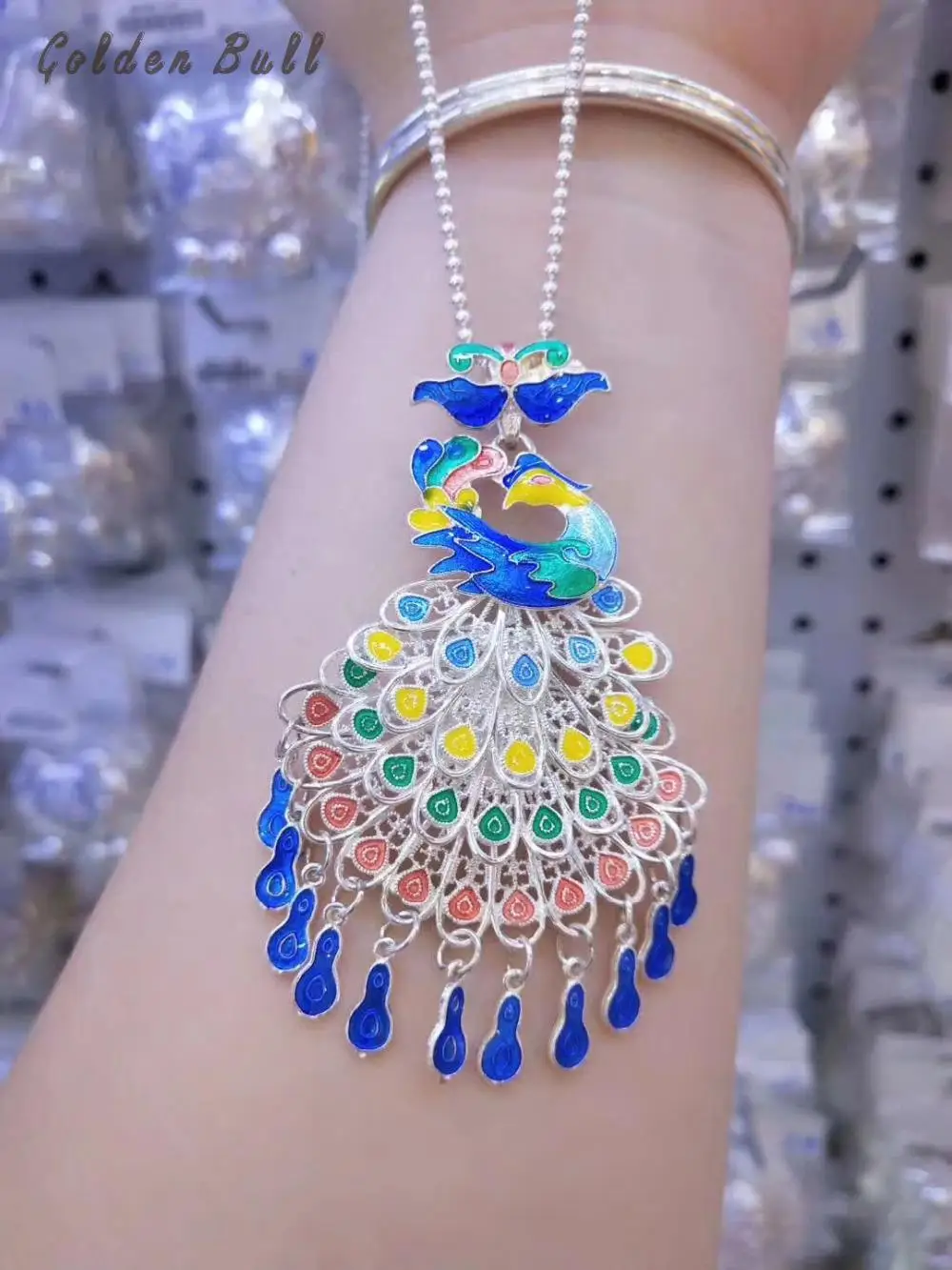 

Chakra Popsocket Reiki Druzy New Arrival 925 Sterling 117g Hand-carved Peacock Pendant Animal Lively Necklace Earrings Beauty