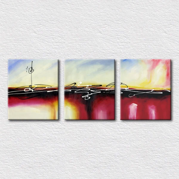 

Gift for friend Canvas printed picture multi color abstract painting 3pcs a set for bedroom Free shipping